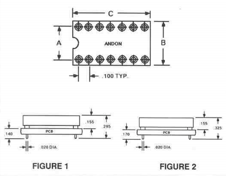 ANDON 200℃封閉框架ICDIP插座，不帶支架