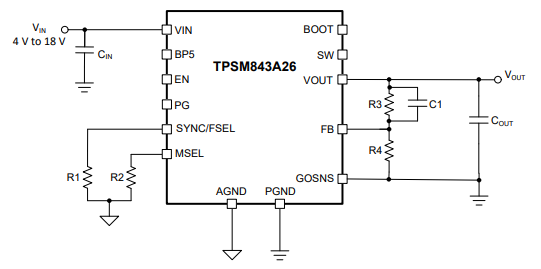 TPSM843A26降壓模塊（集成電感器）TI 德州儀器